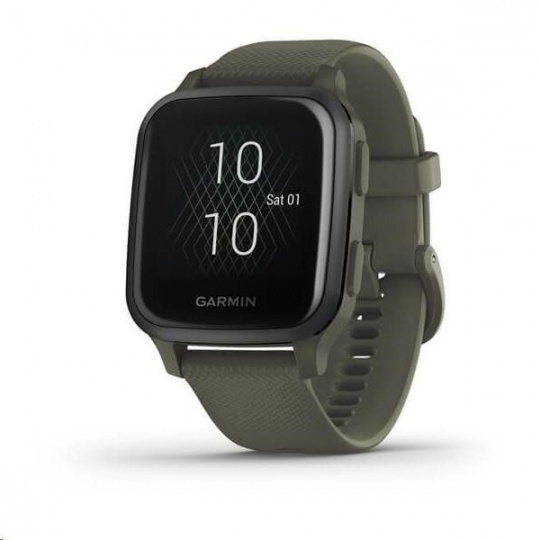 Garmin GPS sportovní hodinky Venu Sq Music, Slate/Green Band