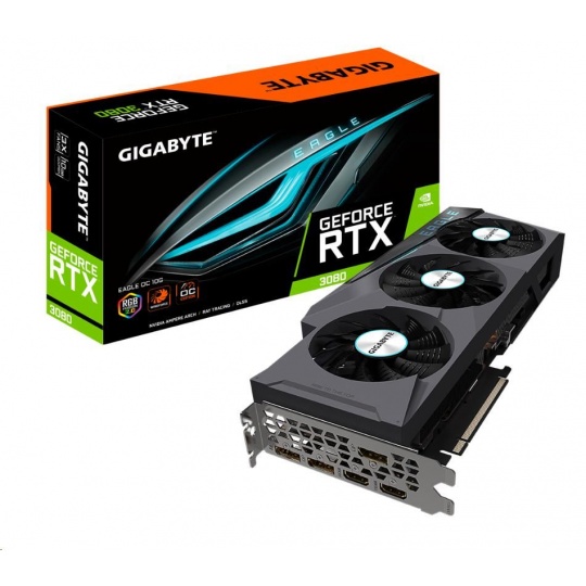 GIGABYTE VGA NVIDIA GeForce RTX 3080 EAGLE OC 10G LHR Rev. 2.0, RTX 3080 LHR, 10GB GDDR6X, 3xDP, 2xHDMI