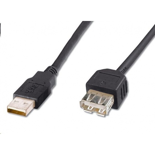 PremiumCord USB 2.0 kabel prodlužovací, A-A, 2m černá