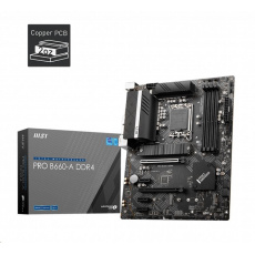 MSI MB Sc LGA1700 PRO B660-A DDR4, Intel B660, 4xDDR4, 1xDP, 1xHDMI, 1xVGA MSI MB Sc LGA1700 PRO B660-A DDR4, Intel B660, 4xDDR4, 1xDP, 1xHDMI, 1xVGA