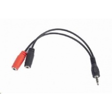 GEMBIRD Kabel rozdvojka jack 3,5mm (4 pólový) na 2x3,5mm M/F, 20cm, černý GEMBIRD Kabel rozdvojka jack 3,5mm (4 pólový) na 2x3,5mm M/F, 20cm, černý
