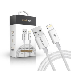 RhinoTech kabel s nylonovým opletem USB-C na Lightning 27W 1M bílá RhinoTech kabel s nylonovým opletem USB-C na Lightning 27W 1M bílá