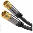 PREMIUMCORD kabel, satelitní anténní F male - F male (135 dB) 4x stíněný 3m