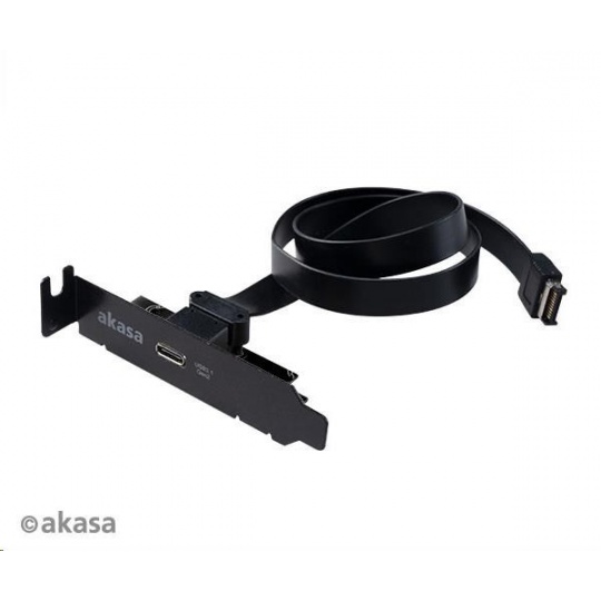 AKASA adaptér MB interní, USB 3.1, PCI závorka s Type-C konektorem, nízký profil 8cm, 50 cm