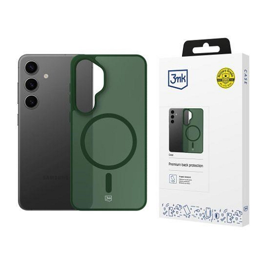 3mk ochranný kryt Smoke MagCase Green pro Samsung Galaxy S24