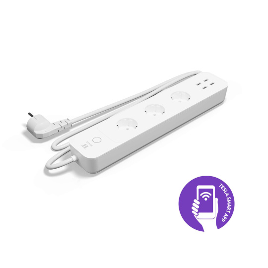 Tesla Smart Power Strip 3 + 4 USB - polepeno