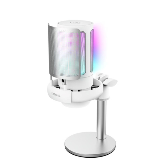 TRUST mikrofon GXT238 Auron, USB-C, RGB, bílá