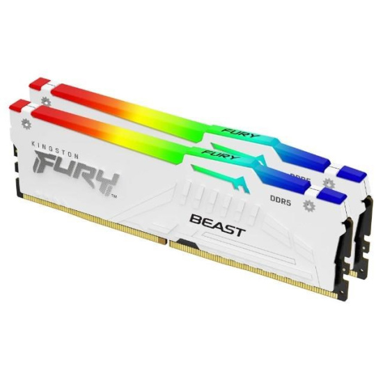 KINGSTON DIMM DDR5 32GB (Kit of 2) 6000MT/s CL36 FURY Beast RGB Bílá EXPO