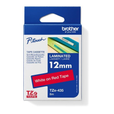 BROTHER TZE435 - kazeta TZ šířky 12mm, laminovaná TZE-435, červená/bílé písmo