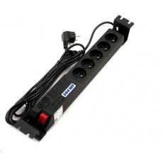 19" rozvodný panel ACAR 5x230V, ČSN, vypínač, indikátor napětí, přepěťová ochrana, kabel 3m, 1,5U 19" rozvodný panel ACAR 5x230V, ČSN, vypínač, indikátor napětí, přepěťová ochrana, kabel 3m, 1,5U
