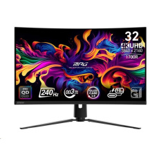 MSI LCD MPG 321CURX QD-OLED, 31.5", 3840x2160, QD-OLED, 0,03ms, VESA 100x100, Black MSI LCD MPG 321CURX QD-OLED, 31.5", 3840x2160, QD-OLED, 0,03ms, VESA 100x100, Black