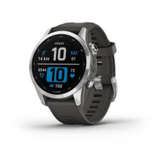 Garmin fenix 7S PRO Glass, Silver/ Graphite Silicone Band Garmin fenix 7S PRO Glass, Silver/ Graphite Silicone Band