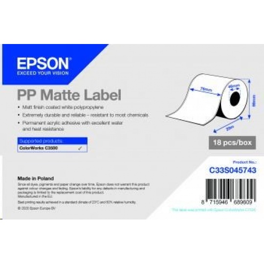 Epson label roll, synthetic, 76mm