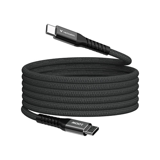 VERBATIM Kabel USB-C Sync & Charge, 100W, Magnetický, 120cm, černá