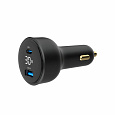 GEMBIRD Nabíječka do auta, 1x USB, 1xUSB-C, rychlo-nabíječka, QC3.0, 30 W, černá