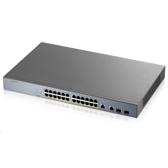 Zyxel GS1350-26HP 26 Port smart managed CCTV PoE switch, long range, 375W, 24x GbE, 2x combo RJ45/SFP