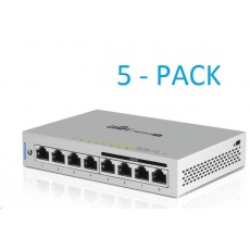 UBNT UniFi Switch US-8-60W, 5-PACK, vč. napájecích adaptérů [8xGigabit, 4xporty s PoE 60W 802.3af, non-blocking 8Gbps]