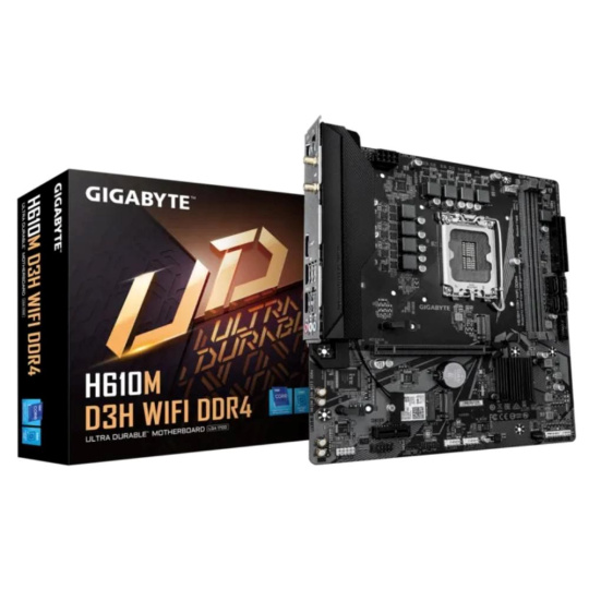 GIGABYTE MB Sc LGA1700 H610M D3H WIFI DDR4,Intel H610, 2xDDR4, 1xHDMI, Wifi,mATX GIGABYTE MB Sc LGA1700 H610M D3H WIFI DDR4,Intel H610, 2xDDR4, 1xHDMI, Wifi,mATX