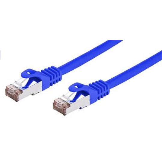 C-TECH kabel patchcord Cat6, FTP, modrý, 1m