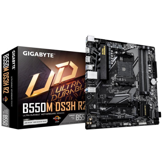GIGABYTE MB Sc AM4 B550M DS3H R2, AMD B550M, 4xDDR4, 1xDP, 1xHDMI, mATX GIGABYTE MB Sc AM4 B550M DS3H R2, AMD B550M, 4xDDR4, 1xDP, 1xHDMI, mATX