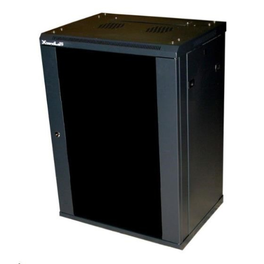 BAZAR - XtendLan 19" nástěnný rozvaděč 12U, šířka 600mm, hloubka 450mm, rozložený, černý - poškozený obal