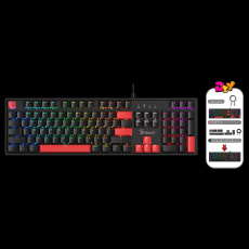 A4tech Bloody S510R ohnivě černá mechanická herní klávesnice, USB, CZ A4tech Bloody S510R ohnivě černá mechanická herní klávesnice, USB, CZ