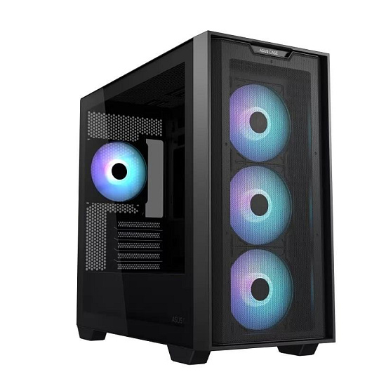 BAZAR ASUS case A21 PLUS, Mini Tower, průhledná bočnice, 4x 120mm ARGB Fan, černá (POŠKOZENÝ OBAL)