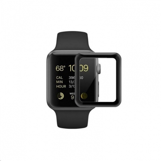 COTECi 4D sklo s celoplošným lepením s černým lemem pro Apple watch 42 mm