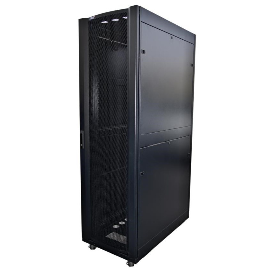 LEXI-Net 19" stojanový rozvaděč 42U 800x1000 rozebiratelný, kolečka, 1000kg, perforované dveře, černý