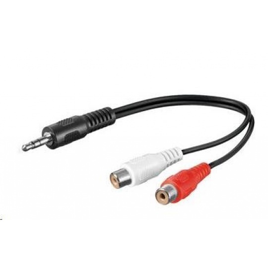 PREMIUMCORD Kabel audio 3,5mm Jack - 2x Cinch 20cm (M/F, stereo)