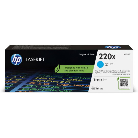 HP 220X Cyan Original LaserJet Toner Cartridge (5,500 pages)