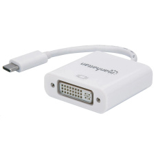 MANHATTAN Adapter SuperSpeed USB-C na DVI, bílá MANHATTAN Adapter SuperSpeed USB-C na DVI, bílá