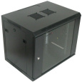 BAZAR - XtendLan 19" nástěnný rozvaděč 9U 600x600, nosnost 60 kg, skleněné kouřové dveře, rozložený - poškozený obal