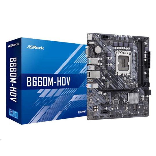 BAZAR - ASRock MB Sc LGA1700 B660M-HDV, Intel B660, 2xDDR4, 1xDP, 1xHDMI, 1xVGA, mATX - Po opravě (Bez příšlušenství)