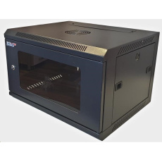LEXI-Net 19" nástěnný rozvaděč 12U 600x450, nosnost 60 kg, skleněné dveře, rozložený, černý LEXI-Net 19" nástěnný rozvaděč 12U 600x450, nosnost 60 kg, skleněné dveře, rozložený, černý
