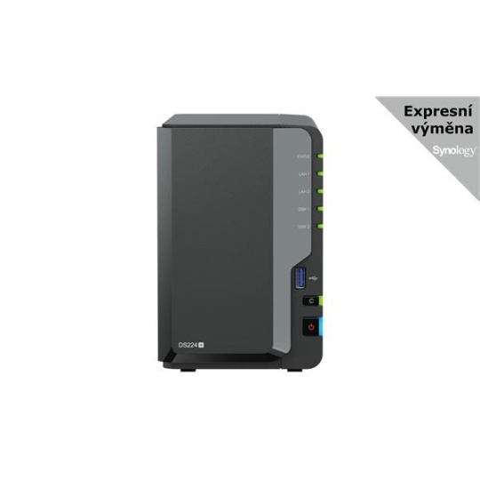 Synology DS224+ DiskStation (4C/CeleronJ4125/2,0-2,7GHz/2GBRAM/2xSATA/2xUSB3.2Gen1/2xGbE)