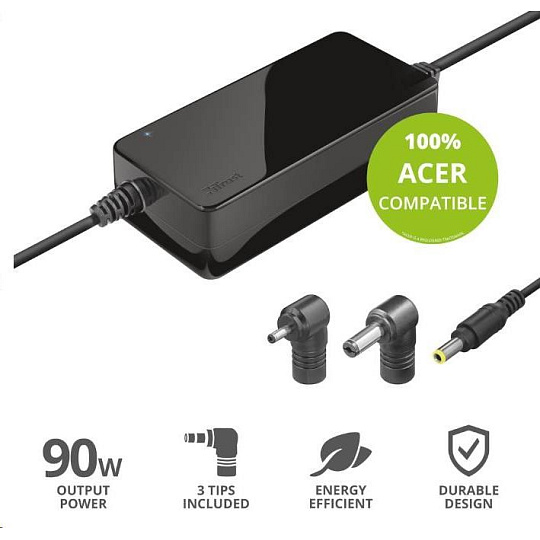 BAZAR - TRUST napájecí adaptér MAXO pro notebooky ACER 90W, vč. koncovek - poškozený obal BAZAR - TRUST napájecí adaptér MAXO pro notebooky ACER 90W, vč. koncovek - poškozený obal