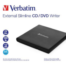 VERBATIM externí mechanika Slimline CD/DVD Writer USB - without NERO VERBATIM externí mechanika Slimline CD/DVD Writer USB - without NERO