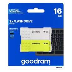 GOODRAM Flash Disk 2x16GB UME2, USB 2.0, bílá, žlutá GOODRAM Flash Disk 2x16GB UME2, USB 2.0, bílá, žlutá