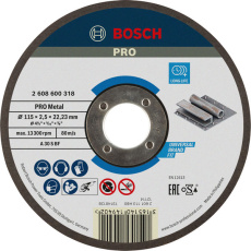 Bosch řezací kotouč PRO Metal, 115 × 2,5 × 22,23 mm, oSa Bosch řezací kotouč PRO Metal, 115 × 2,5 × 22,23 mm, oSa