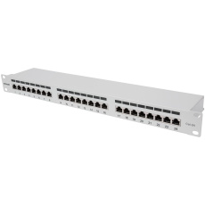 Intellinet Patch panel 24 port Cat6A, stíněný FTP, šedý Intellinet Patch panel 24 port Cat6A, stíněný FTP, šedý